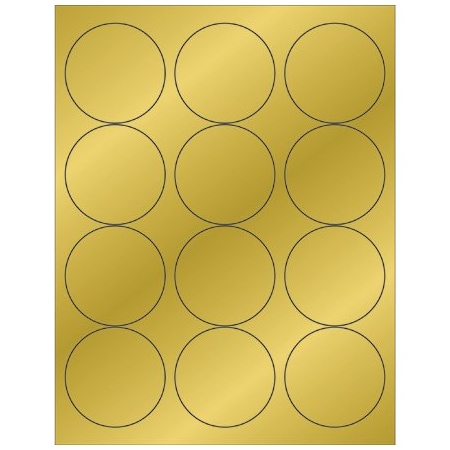 Bsc Preferred 2-1/2'' Gold Foil Circle Laser Labels, 1200PK BUY00019316